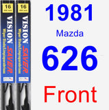 Front Wiper Blade Pack for 1981 Mazda 626 - Vision Saver