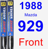 Front Wiper Blade Pack for 1988 Mazda 929 - Vision Saver