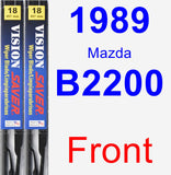 Front Wiper Blade Pack for 1989 Mazda B2200 - Vision Saver