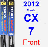 Front Wiper Blade Pack for 2012 Mazda CX-7 - Vision Saver