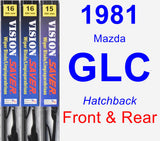 Front & Rear Wiper Blade Pack for 1981 Mazda GLC - Vision Saver