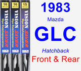 Front & Rear Wiper Blade Pack for 1983 Mazda GLC - Vision Saver