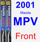 Front Wiper Blade Pack for 2001 Mazda MPV - Vision Saver