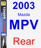 Rear Wiper Blade for 2003 Mazda MPV - Vision Saver