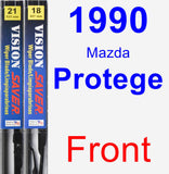 Front Wiper Blade Pack for 1990 Mazda Protege - Vision Saver