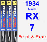 Front & Rear Wiper Blade Pack for 1984 Mazda RX-7 - Vision Saver