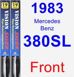 Front Wiper Blade Pack for 1983 Mercedes-Benz 380SL - Vision Saver