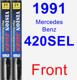 Front Wiper Blade Pack for 1991 Mercedes-Benz 420SEL - Vision Saver