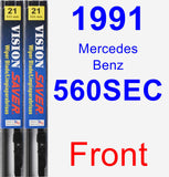 Front Wiper Blade Pack for 1991 Mercedes-Benz 560SEC - Vision Saver