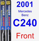 Front Wiper Blade Pack for 2001 Mercedes-Benz C240 - Vision Saver