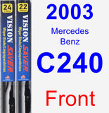 Front Wiper Blade Pack for 2003 Mercedes-Benz C240 - Vision Saver