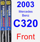 Front Wiper Blade Pack for 2003 Mercedes-Benz C320 - Vision Saver