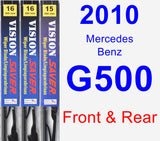 Front & Rear Wiper Blade Pack for 2010 Mercedes-Benz G500 - Vision Saver