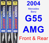 Front & Rear Wiper Blade Pack for 2004 Mercedes-Benz G55 AMG - Vision Saver