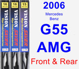 Front & Rear Wiper Blade Pack for 2006 Mercedes-Benz G55 AMG - Vision Saver