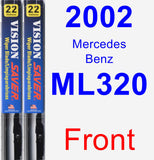 Front Wiper Blade Pack for 2002 Mercedes-Benz ML320 - Vision Saver