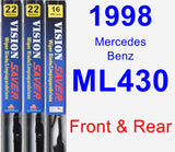 Front & Rear Wiper Blade Pack for 1998 Mercedes-Benz ML430 - Vision Saver