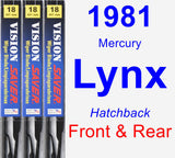 Front & Rear Wiper Blade Pack for 1981 Mercury Lynx - Vision Saver