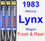 Front & Rear Wiper Blade Pack for 1983 Mercury Lynx - Vision Saver