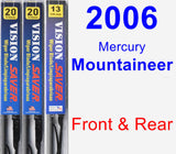 Front & Rear Wiper Blade Pack for 2006 Mercury Mountaineer - Vision Saver