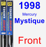 Front Wiper Blade Pack for 1998 Mercury Mystique - Vision Saver