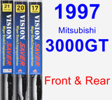 Front & Rear Wiper Blade Pack for 1997 Mitsubishi 3000GT - Vision Saver