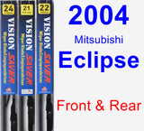 Front & Rear Wiper Blade Pack for 2004 Mitsubishi Eclipse - Vision Saver