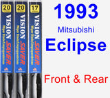 Front & Rear Wiper Blade Pack for 1993 Mitsubishi Eclipse - Vision Saver