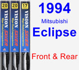 Front & Rear Wiper Blade Pack for 1994 Mitsubishi Eclipse - Vision Saver