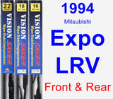 Front & Rear Wiper Blade Pack for 1994 Mitsubishi Expo LRV - Vision Saver