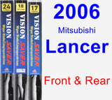 Front & Rear Wiper Blade Pack for 2006 Mitsubishi Lancer - Vision Saver