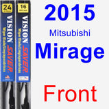 Front Wiper Blade Pack for 2015 Mitsubishi Mirage - Vision Saver