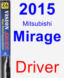 Driver Wiper Blade for 2015 Mitsubishi Mirage - Vision Saver