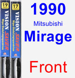 Front Wiper Blade Pack for 1990 Mitsubishi Mirage - Vision Saver