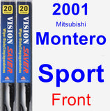 Front Wiper Blade Pack for 2001 Mitsubishi Montero Sport - Vision Saver