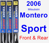 Front & Rear Wiper Blade Pack for 2006 Mitsubishi Montero Sport - Vision Saver