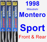 Front & Rear Wiper Blade Pack for 1998 Mitsubishi Montero Sport - Vision Saver