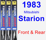 Front & Rear Wiper Blade Pack for 1983 Mitsubishi Starion - Vision Saver