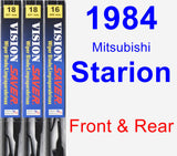 Front & Rear Wiper Blade Pack for 1984 Mitsubishi Starion - Vision Saver