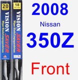 Front Wiper Blade Pack for 2008 Nissan 350Z - Vision Saver