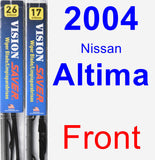 Front Wiper Blade Pack for 2004 Nissan Altima - Vision Saver