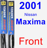 Front Wiper Blade Pack for 2001 Nissan Maxima - Vision Saver