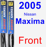 Front Wiper Blade Pack for 2005 Nissan Maxima - Vision Saver