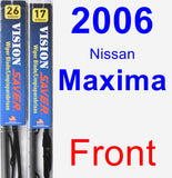 Front Wiper Blade Pack for 2006 Nissan Maxima - Vision Saver