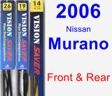 Front & Rear Wiper Blade Pack for 2006 Nissan Murano - Vision Saver