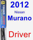 Driver Wiper Blade for 2012 Nissan Murano - Vision Saver