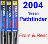 Front & Rear Wiper Blade Pack for 2004 Nissan Pathfinder - Vision Saver