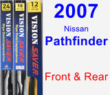 Front & Rear Wiper Blade Pack for 2007 Nissan Pathfinder - Vision Saver
