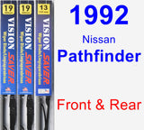 Front & Rear Wiper Blade Pack for 1992 Nissan Pathfinder - Vision Saver