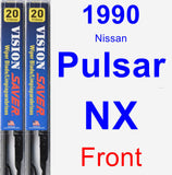 Front Wiper Blade Pack for 1990 Nissan Pulsar NX - Vision Saver